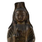 Bronze Tibetan Seated Kwan-yin Buddha Figure