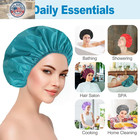 6 Pcs Shower Caps For Women  Double Side Waterproof Shower Cap  Reusable Elastic