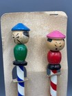 Vtg Wooden Kokeshi Pencils Made In Japan Striped Wooden Souvenir