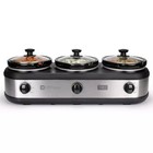 Tru Triple Buffet Server 3x1 5qt Crock Inserts Food Warmer W  Heat Control Spoon