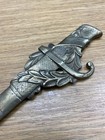 Antique Belgian Heavy Brass 10 1 4    Mail Letter Opener Dagger Style