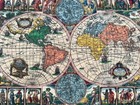 Vintage French Tapestry Antique Map Pictorial Wall Tapestry 3x4 Ft Free Ship