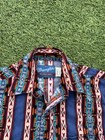 Wrangler Western Shirt Vintage 90s Aztec Cowboy Collared Short-sleeve Button-up