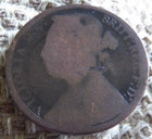 Rare 1875h Victorian One Penny Coin Queen Victoria Vc1664 Very Low Mintage   