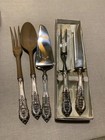 Wallace Sterling  Rose Point  Boxed Carving Set  Salad Serving Set  Pie Server