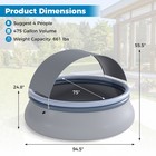 Outdoor Inflatable Pool  Round Blow Up Pool With Sunshade Canopy For Adults
