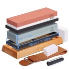 400 1000 3000 8000 Whetstone Sharpening Stone Set Knife Sharpener Holder Gloves
