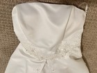Eden Bridals Wedding Gown Sz 12 Satin Strapless Ivory White Embroidered Sequins