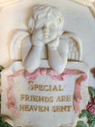 Vtg Decorative Wall Plaque 7 5  7 5  Special Friends Are Heaven Sent Handpainted