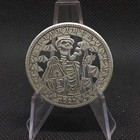 Hand Cut Hobo Coin Grave Keeper Halloween Skull Gothic Fantasy Art Hobo Nickel