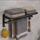 Black Shelf 50cm Folding Holder Hook Wall Mount Aluminum Towel Rack Usa Seller