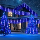 8 Tubes Meteor Shower Lights Led Falling Lights For Xmas Outdoor Holiday Blue