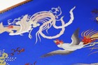 Antique Cloisonne Enamel Tray Plate Obon Phoenix Japanese Tea Ceremony 9 6 Inch