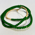 Green White Heart Venetian Trade Beads