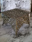 Antique Solid Cast Brass Fireplace Trivet  Footman  Kettle-plant Stand 8 square 