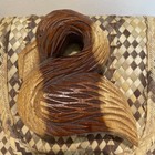 Vintage Harl Taylor Bag Purse Rattan Weave Wooden Seagull Bamboo Handles Bahamas