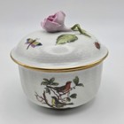 Herend Hungary Rothschild Bird  ro  Porcelain Creamer   Covered Sugar Bowl Set