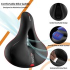 Rockbros Comfort Bike Seat Cushion Wide Memory Foam Padded Saddle With Reflect