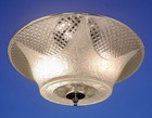 Vintage 1940s-1960s Art Deco Geometric Machine Age Glass Ceiling Light Fixture