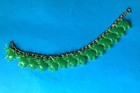 Vintage 1960s Gumball Herd Of Elephants Charm Bracelet Simulated Jade Jadite