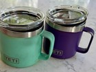 2 Yeti Rambler 14oz Stainless Steel Insulated Mugs  Lid Travel Coffee