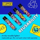 4 Clipper Jet Torch Lighters Classic Large Reusable Zig-zag Black white Refillab