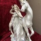 Sorelle Lady Unicorn Fine Porcelain Figurine 12   rare Statue