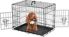 Dog Crate 24 Inch Small Wire Kennel Divider Panel Metal Cages With Double Door