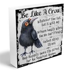 Funny Crow Wooden Box Sign  Inspirational Gifts For Women Men White 1157
