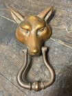 Vintage Solid Bronze Fox  Wolf Door Knocker  8 5   2 5 Pounds