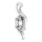 925 Sterling Silver Semi Mount Pendant Setting Oval 10x8mm Blank Mount Pendant
