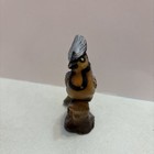 Vintage Miniature Bird Blue Jay On Wood Branch Hong Kong Figurine Blue Yellow
