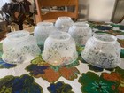 Antique Set 6 Matching Frosted Floral Etched Gas Oil Victorian Shades 4in Fitter