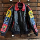     rare Vtg 90   s Looney Tunes Collection Marvin The Martian Leather Jacket Xlarge