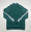 Adidas Jacket Mens Large Green White Trefoil Track Top Three Stripes Retro Style