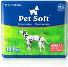 Pet Soft Dog Wraps Doggie Disposable Diapers Male Wrap Dog Diaper -12 Pack