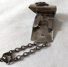 Vintage Stamp Case Holder Butterfly Wing Silver Tone Antique Opens