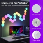 20 Pack Modular Hexagon Rgb Led Light Panels App Remote Music Sync Wall Decor