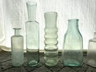 Lot Of  6  Early Antique 19th Century Blown   Open Pontil Bottles Medicine Aqua