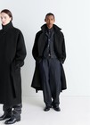 Lemaire Wrap Coat Double Face Wool  Black