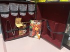 Vintage Portable Travel Bar In Case Mcm Bartender Liquor Mini Pub With Key Glass