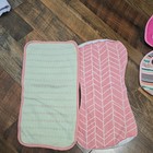 Lot Of 11 Baby Bibs Girls And 5 Burp Cloths Pink With Mixed Designs 