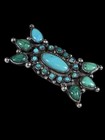 Vintage Navajo Turquoise Sterling Silver Sew On Brooch