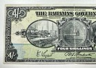 1919 4  Shillings  The Bahamas Government Note Bill - S n 023221 - Scarce