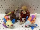 Vintage Ty Beanie Babies Fish Dragon Monkey Plush Lot 4 Small Lips Scorch Toys