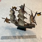Vintage Wooden Boat Hand Painted Royal Sail Ship Sailing Vessel