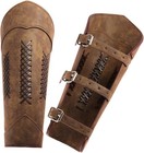 Long Style Knights Leather Battle Arm Guard Bracers Medieval Armor Costume -    