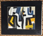 Vintage Abstract Shapes Oil Painting Modern Art Shoemaker Mcm Mid Century