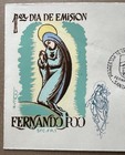 Fernando Poo First Day Cover Fdc Madonna Heart Of The Holy Virgin Cachet Art
