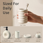 5 Pcs Ceramic Bathroom Accessories Set  White Bathroom Soap Dispenser Set